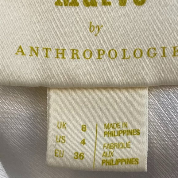 Anthropologie Maeve White Lightweight Button Front Fitted Shirt Blazer - Picture 9 of 9